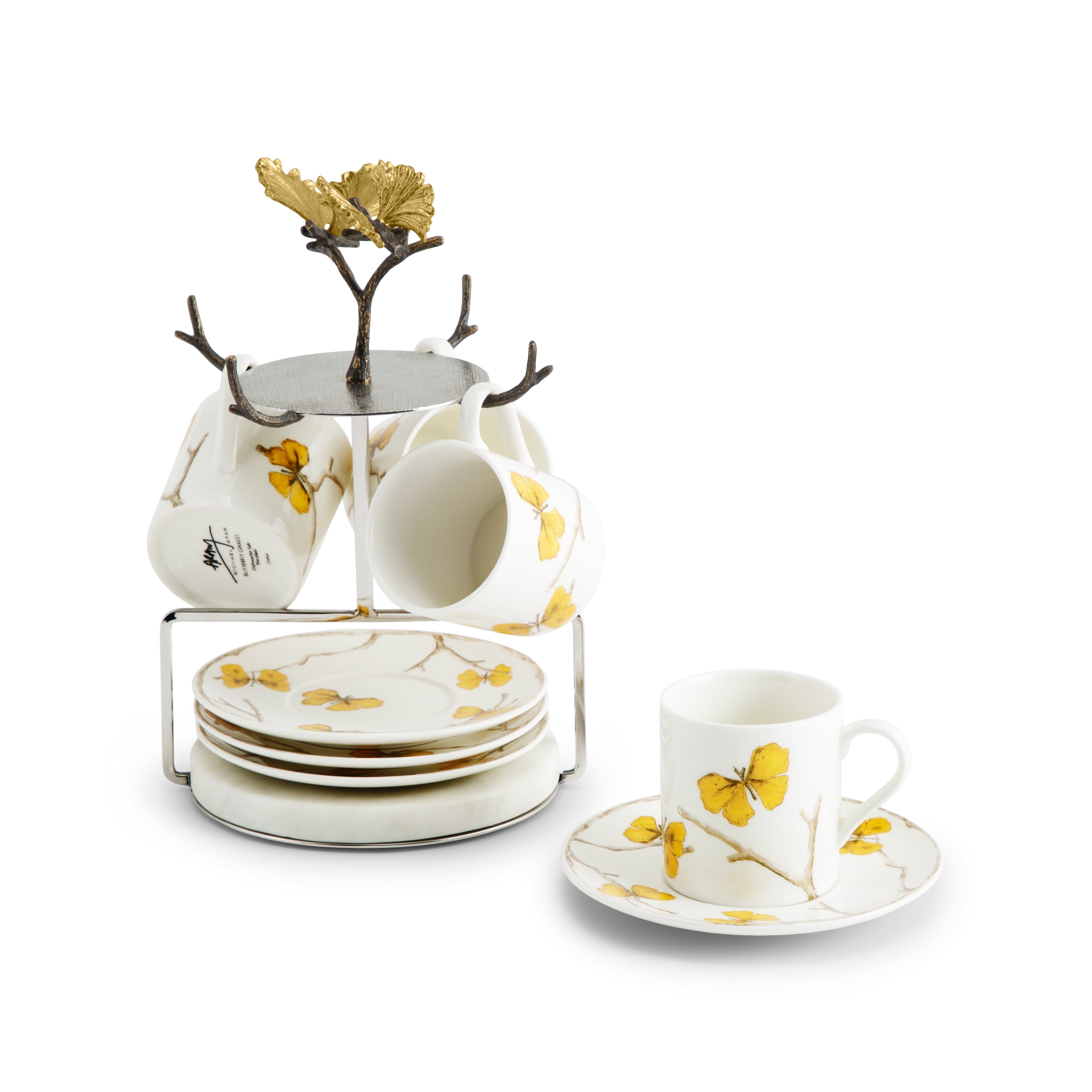 Butterfly Ginkgo Gold Demitasse