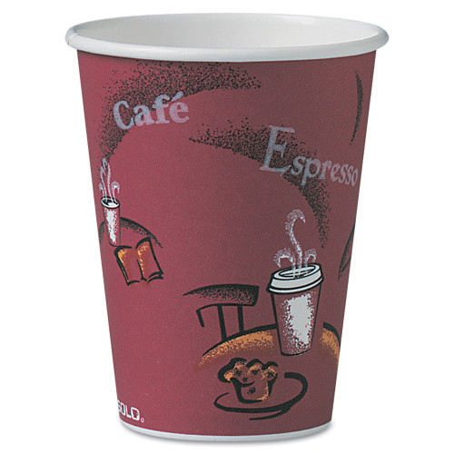 Dart Solo Bistro Design Hot Drink Cups， Paper， 12oz， 300/Carton (OF12BI0041)