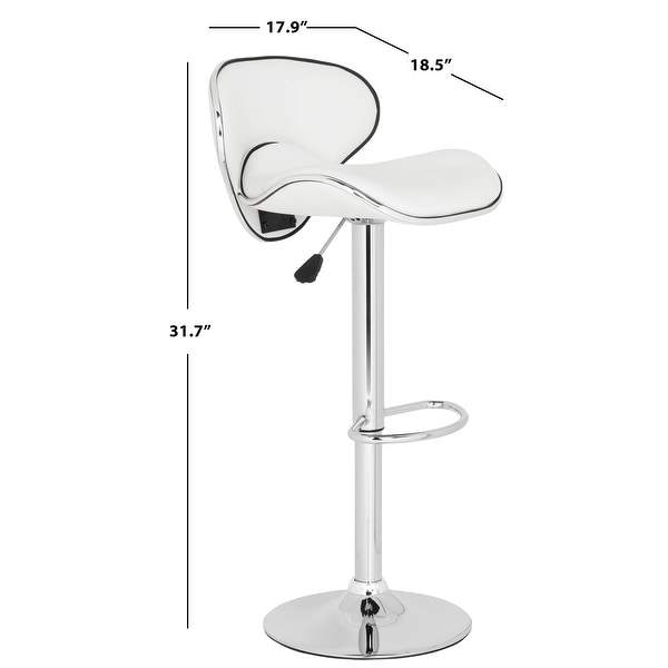 SAFAVIEH Shambi White Adjustable 24-30-inch Swivel Bar Stool - 17.9