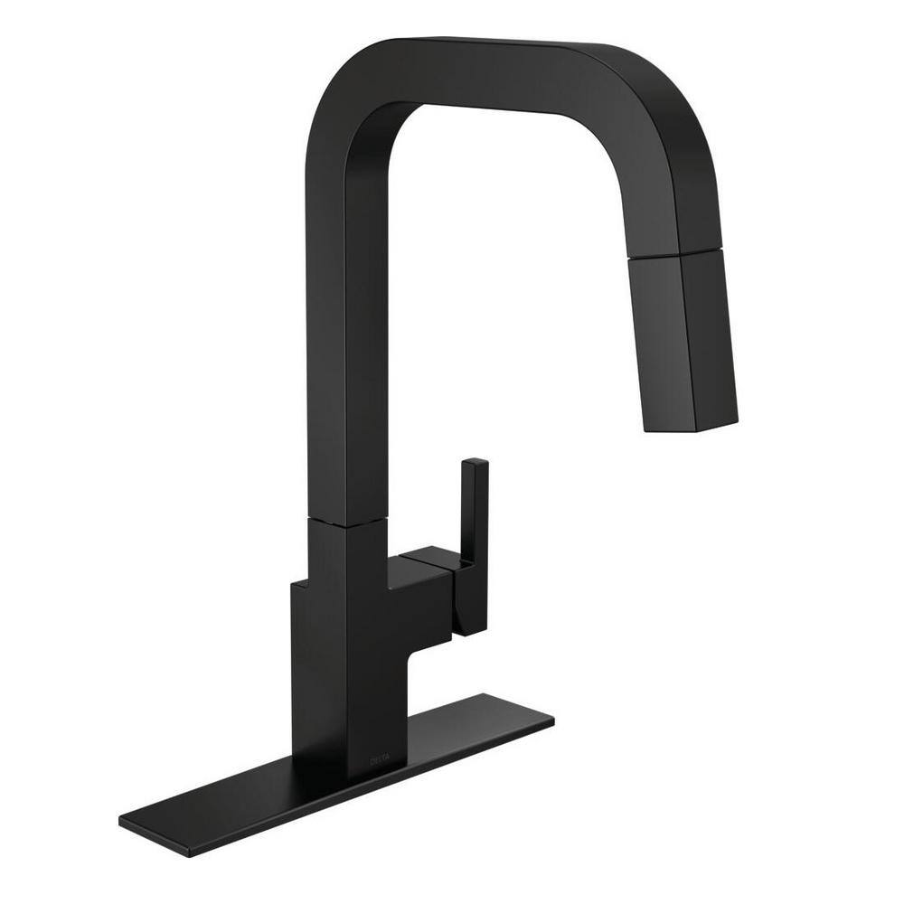 Delta Junction Single-Handle Pull-Down Sprayer Kitchen Faucet [with MagnaTite Docking] in Matte Black 19825LF-BL