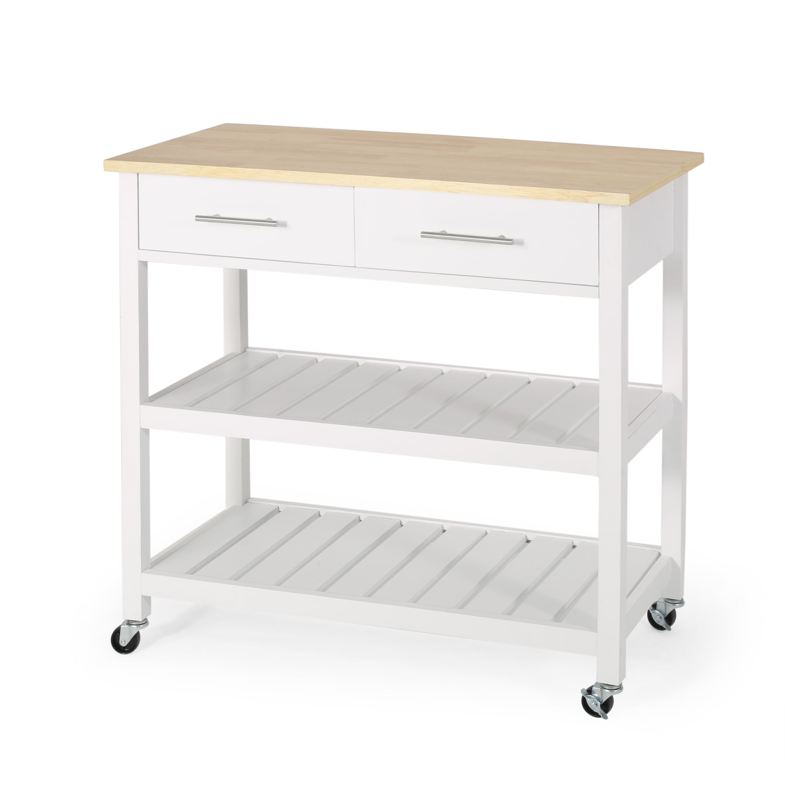 Enon Contemporary Kitchen Cart with Wheels