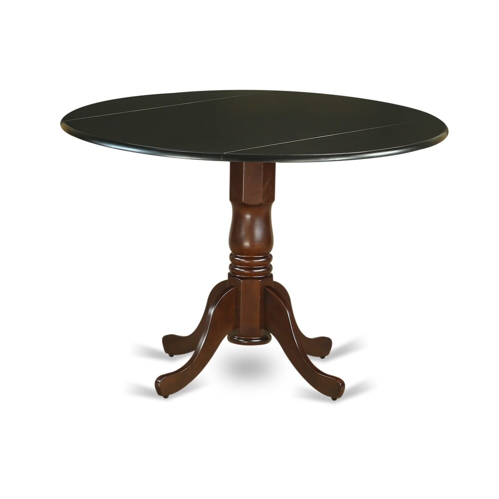 East West Furniture Dublin Dining Room Table   a Round kitchen Table Top with Dropleaf   Pedestal Base  Finish Options)