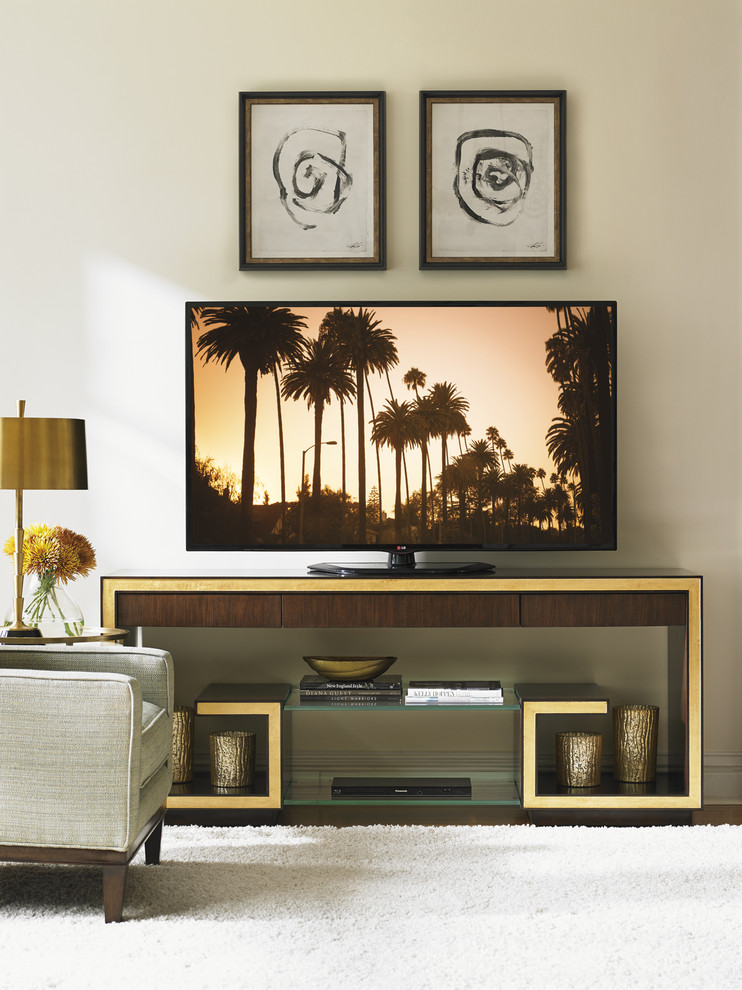 Rodeo Media Console   Transitional   Entertainment Centers And Tv Stands   by Lexington Home Brands  Houzz