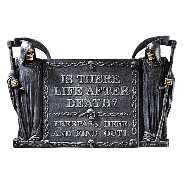 Design Toscano Life After Death No Trespassing Wall Sculpture