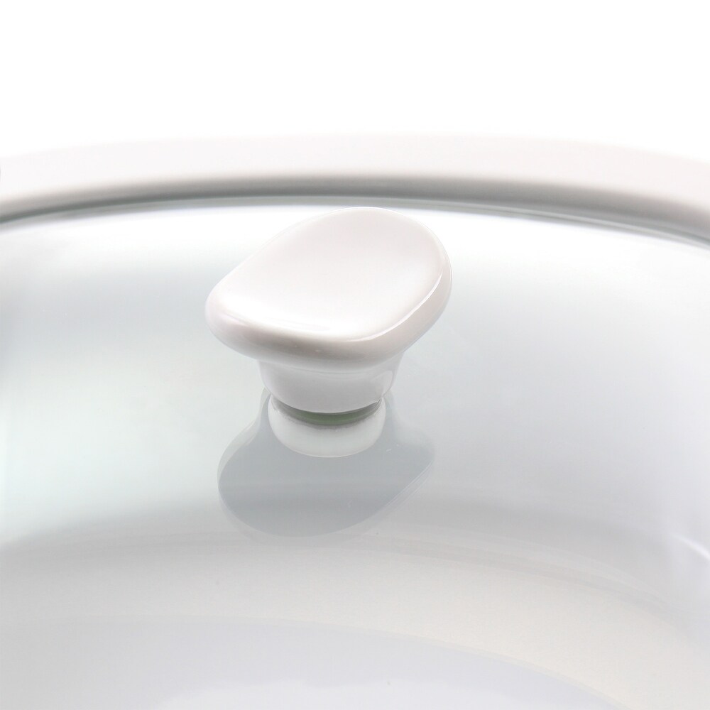 Gibson Elite Gracious Dining 1.9 Quart Stoneware Casserole in White with Glass Lid