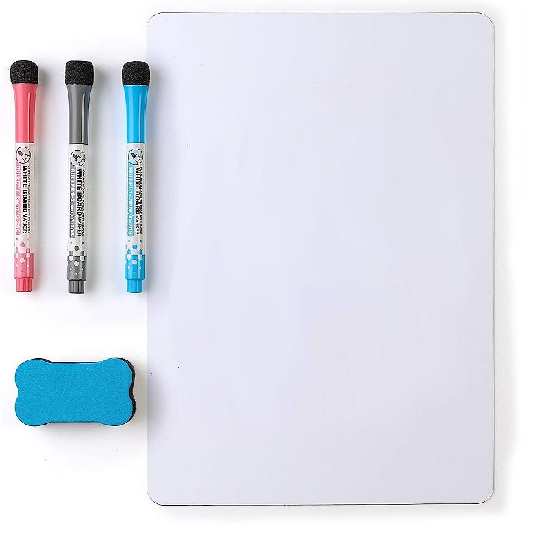 Mini Magnetic Dry Erase Board Sheet with 3 Colored Markers and Eraser