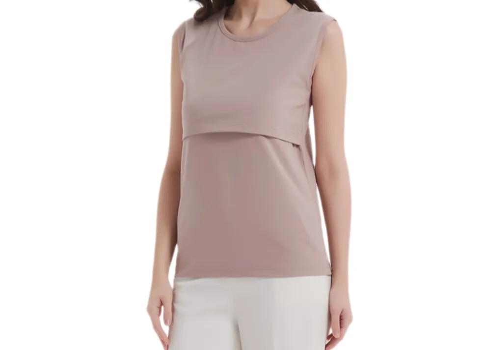 Summer Cotton Maternity Nursing Tank Top – Sleeveless Breastfeeding Camisole