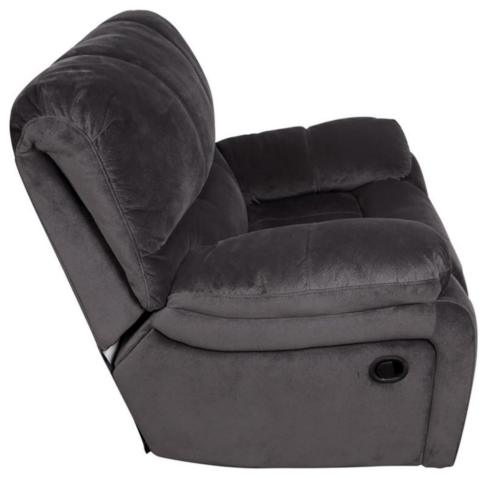 Ramsey Transitional Glider Recliner   Steel Blue   Transitional   Recliner Chairs   by Homesquare  Houzz