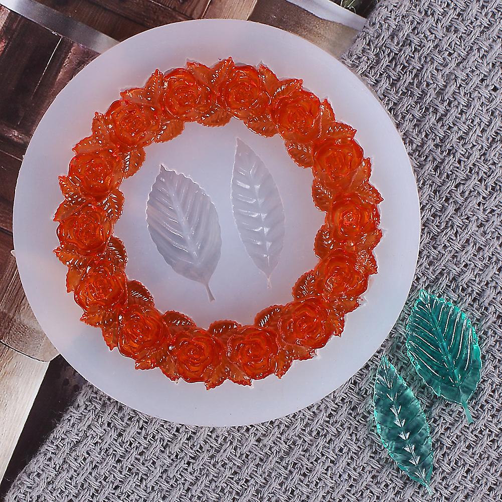 Rose Border Leaf Shape Baking Mold - 1pc