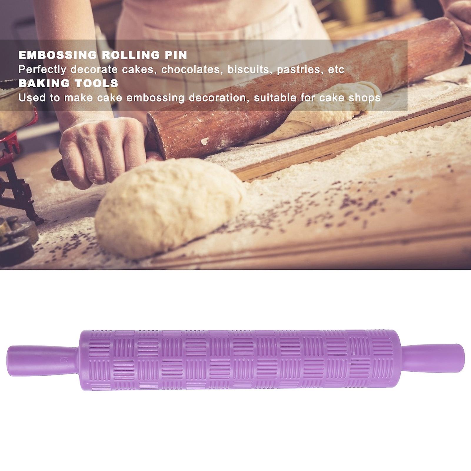 Embossed Rolling Pins， Non-stick Fondant Cake Paste Decorating Tool With Textured And Patterned Design For Baking Fondant， Pizza， Cookies[type 3]