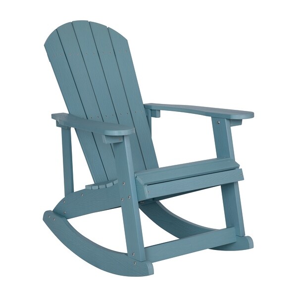 Adirondack Style Poly Resin Wood Rocking Chair for Indoor/Outdoor Use