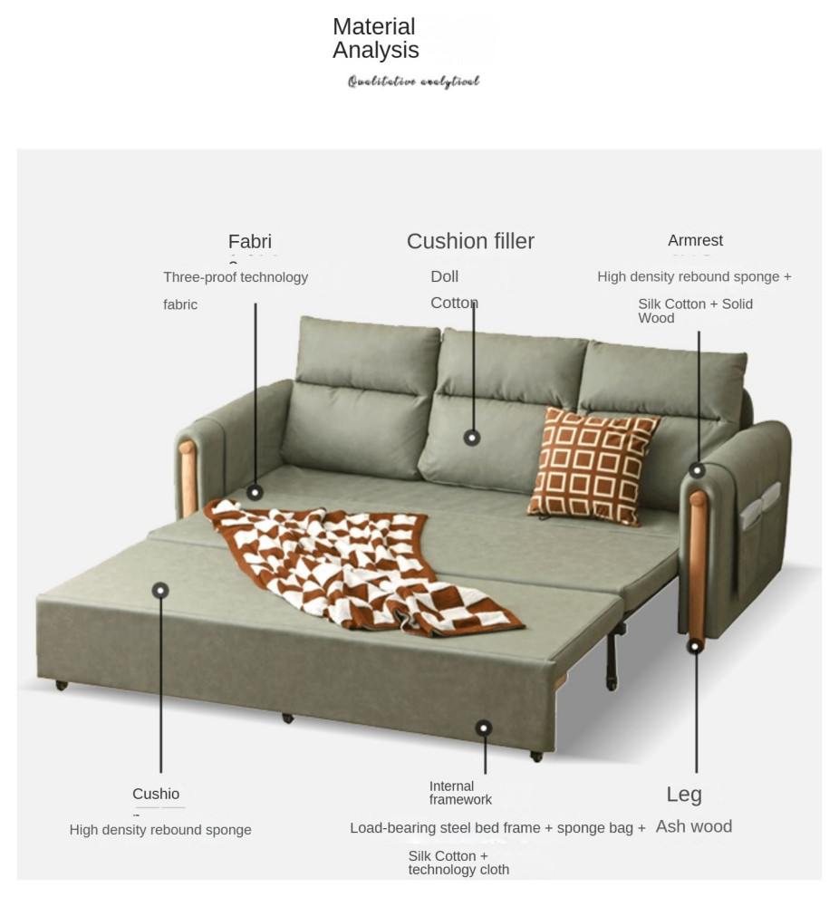 North American Fabric Sleeper Sofa WIth Storage   Transitional   Sleeper Sofas   by GVAwood  Houzz