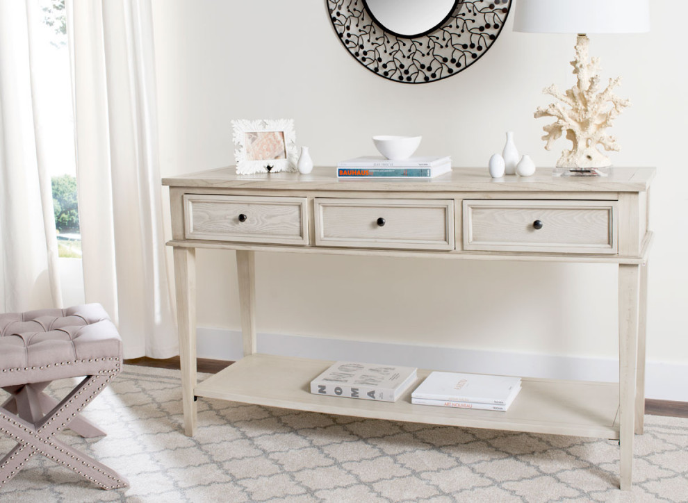 Barry Console  With Storage Drawers Whitewash   Transitional   Console Tables   by Rustic Home Furniture Deco  Houzz