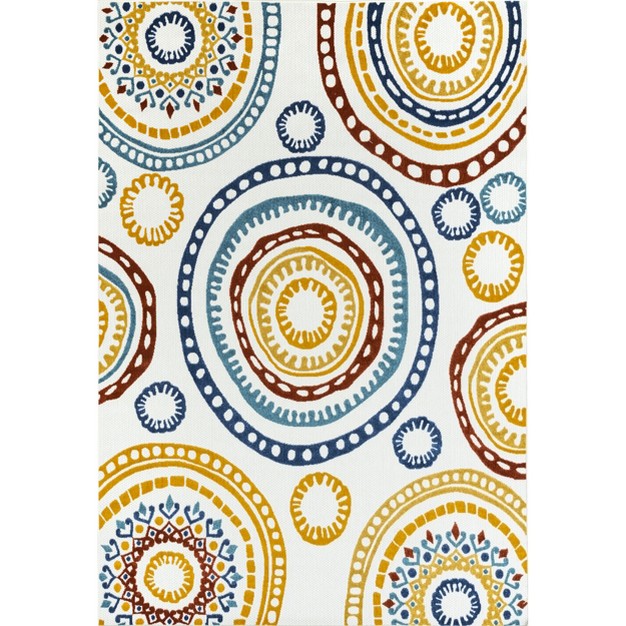 Nuloom Micki Intricate Circles Indoor outdoor Patio Area Rug