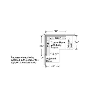 Hampton Bay Hampton 28.5 in. W x 34.5 in. D x x 34.5 in. H in Stain White Raised Pane Assembled Lazy Susan Corner Base Cabinet KBLS36-SW