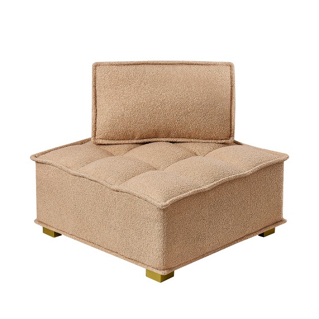 Cecily 31 50 quot w Square Oversized corner Faux Shearling Teddy Upholstered Seating Lounge Chair lazy Sofa With Removable Pillow maison Boucle