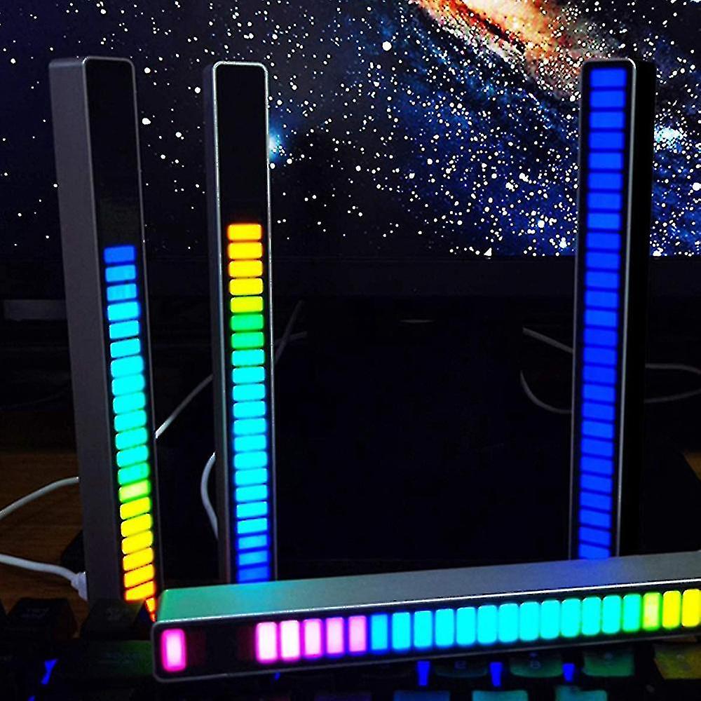 Hmwy-rgb Atmosphere Strip Light Bar Music Sync Pickup Rhythm Battery Powered Ambient  Lamp