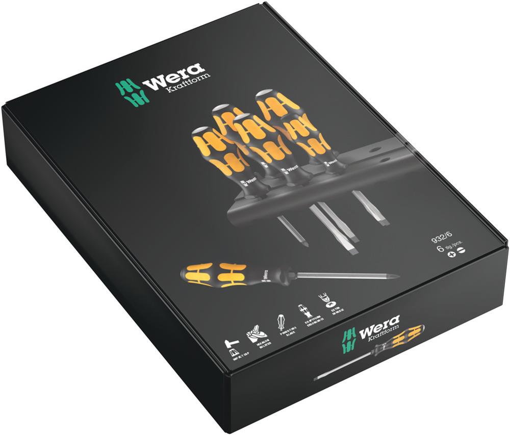 Wera Tool 05018282001 Wera Tools Kraftform Plus 900 Series Black Point Tip Screwdrivers