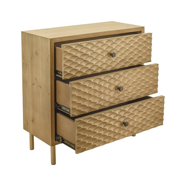 Wooden Accent Storage Cabinet with 3 Drawers Bachelors Chest