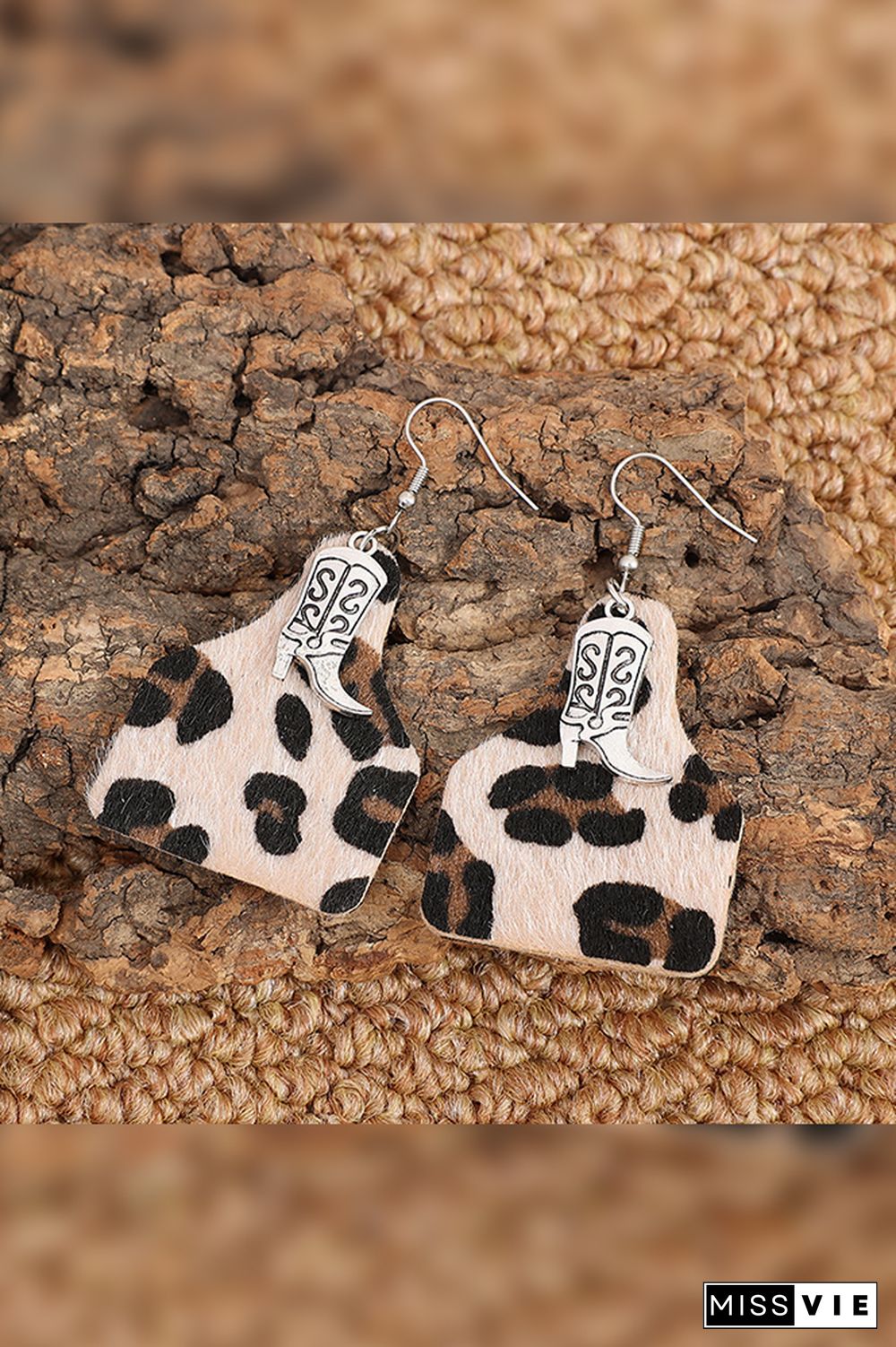 Hairy Leopard with Boots Earrings MOQ 5pcs