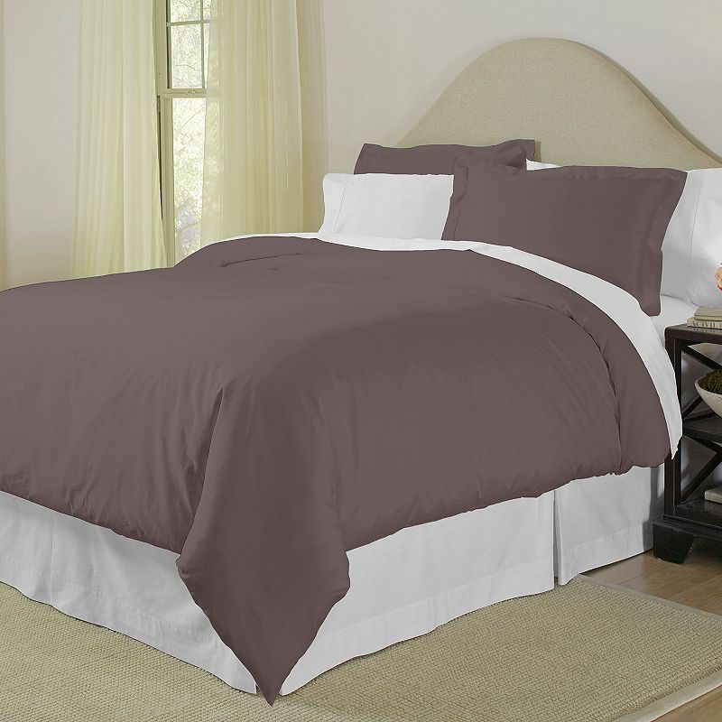 Pointehaven 400-Thread Count Combed Cotton Sateen Duvet with Shams