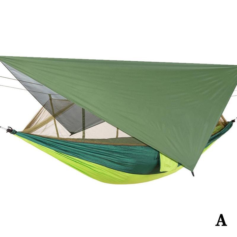 Camping Waterproof Canopy Hammock Set Camouflage Mosquito Net Camping Hiking Travel Outdoor Tent Shade G4c4