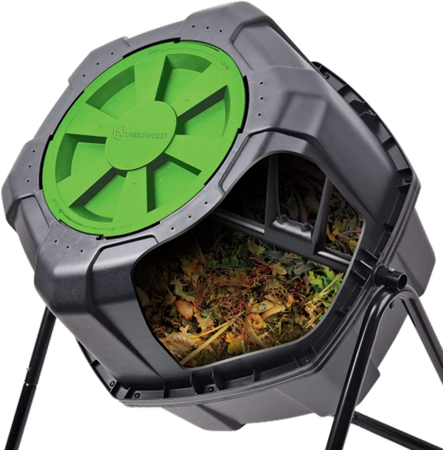 Tumbleweed 110 Liter 29 Gallon Outdoor Garden Compost Tumbler Bin, Black