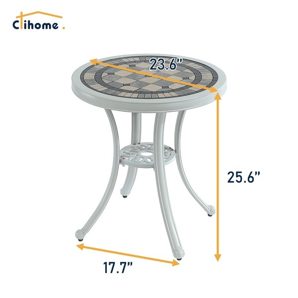 3Piece Cast Aluminum Outdoor Patio Bistro Set