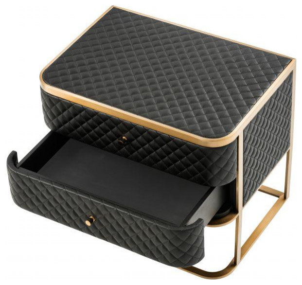 Black Leather Side Table  Eichholtz Monfort   Contemporary   Side Tables And End Tables   by Oroa   Distinctive Furniture  Houzz