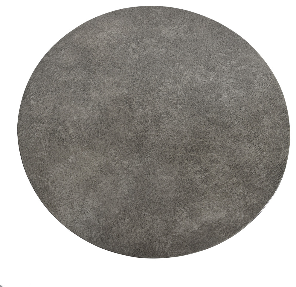 Round Accent Side Table With Concrete Pedestal Base  Gray  Bronze Finish   Industrial   Side Tables And End Tables   by StyleCraft  Houzz