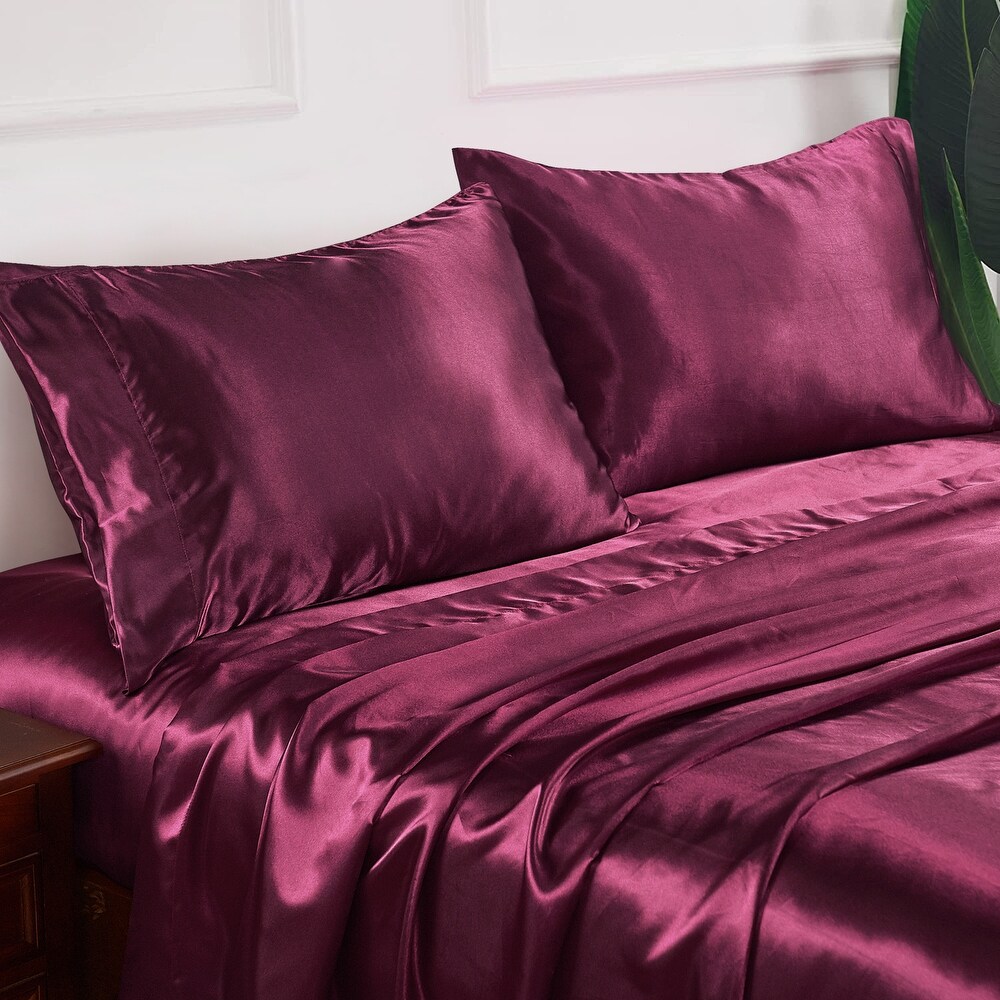 Remembrance Satin 4 piece Bed Sheet Set