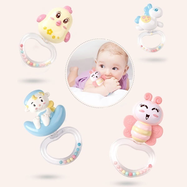 English Songs Musical Baby Crib Mobile with Projection Music Box Rattle Bed Bell Toys for 0-18 Months (without Battery)