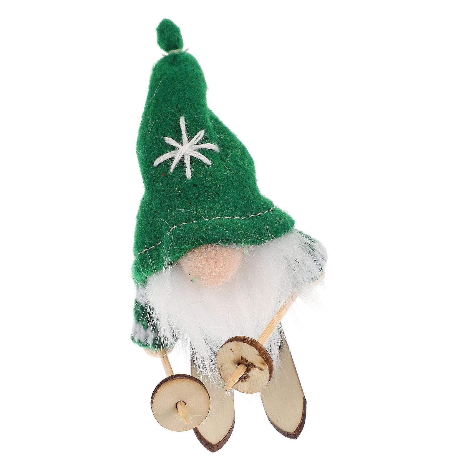 Christmas Skiing Gnome Doll Desktop Decor Gnome Doll Christmas Gnome Doll Ornament