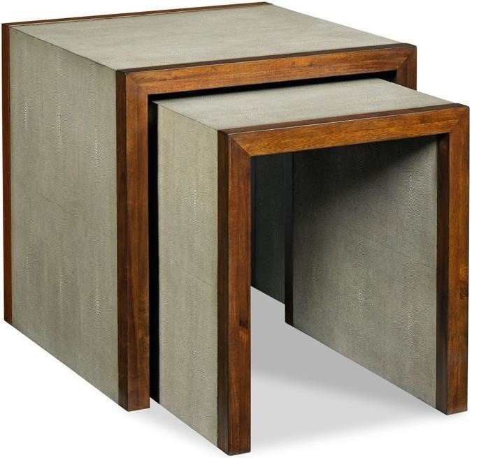 Nest of Tables Woodbridge Lisse Faux Shagreen Solid Hardwood Two   Transitional   Coffee Table Sets   by EuroLuxHome  Houzz