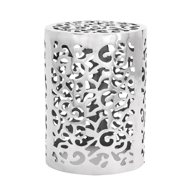 Contemporary Aluminium Stool Silver Olivia amp May