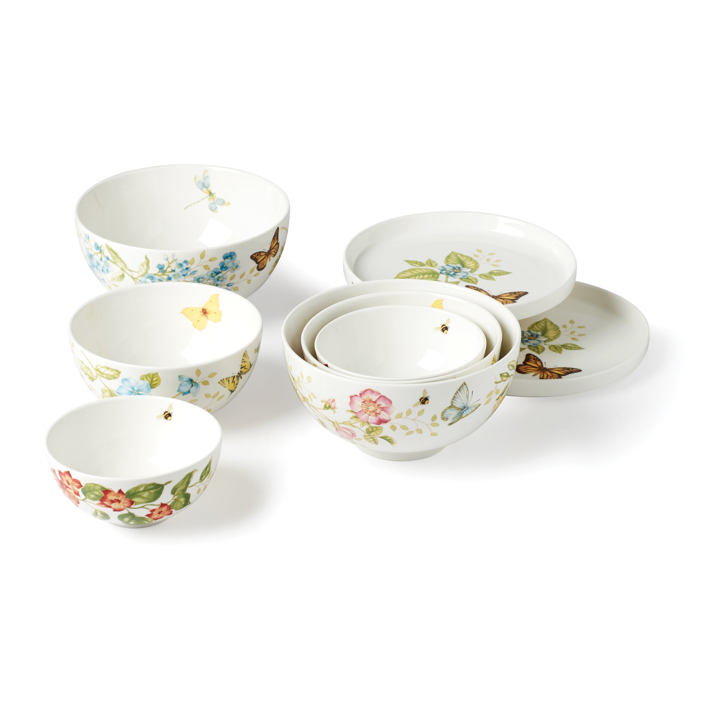 Butterfly Meadow Luna 8-Piece Nesting Dinnerware