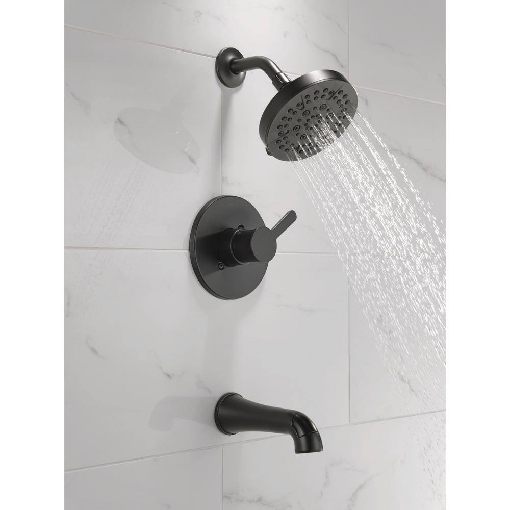 Delta Greydon Single-Handle 5-Spray Tub and Shower Faucet in Matte Black (Valve Included) 144860-BL