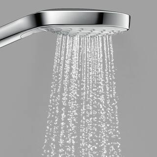 Hansgrohe 3-Spray Patterns 4.4 in. Single Wall Mount Handheld Shower Head in Brushed Nickel 26803821