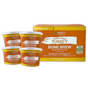 Nugget's Healthy Eats Frozen Bone Broth Brew Turkey Dogs and Cats 4 oz，