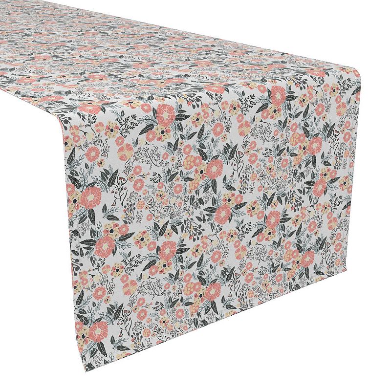 Table Runner， 100% Polyester， 14x108， Botanical Blossom