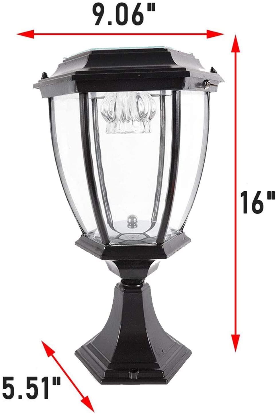 WUZSTAR Outdoor Solar Post Lights，Energy Saving Lantern lamp for Fence Deck or Patio