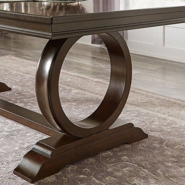 Willa Wood Extendable Trestle Base Dining Table by iNSPIRE Q Classic - Cherry Brown