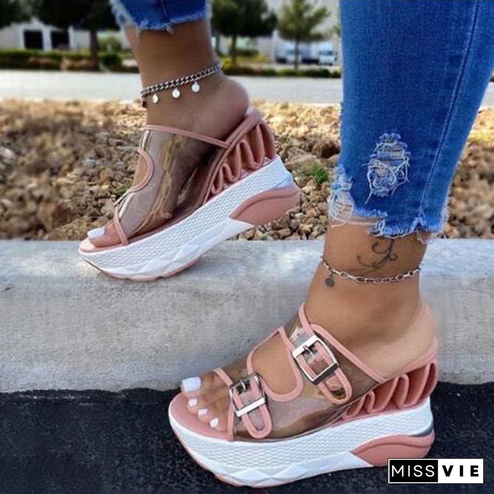 Sorphio New INS Hot Brand Wave Wedges Sandals Comfortable Summer Platform Sandals Women High Heels Casual Shoes Woman