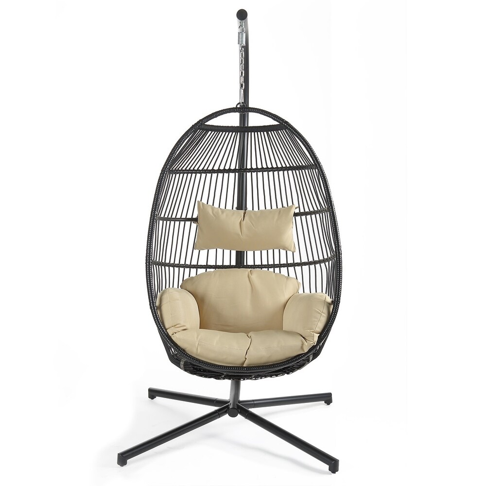 Jumbo Hanging Swing Basket Egg Chair with Stand