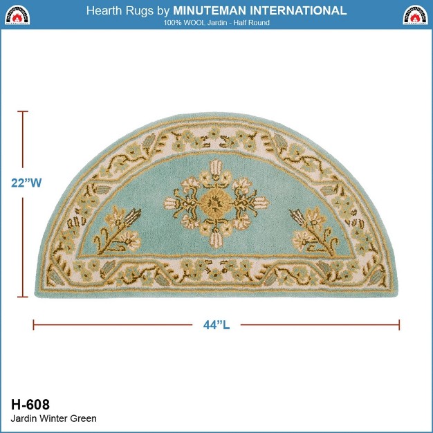 Long Minuteman International Jardin Half Round Hearth Rug Wintergreen Achla Designs