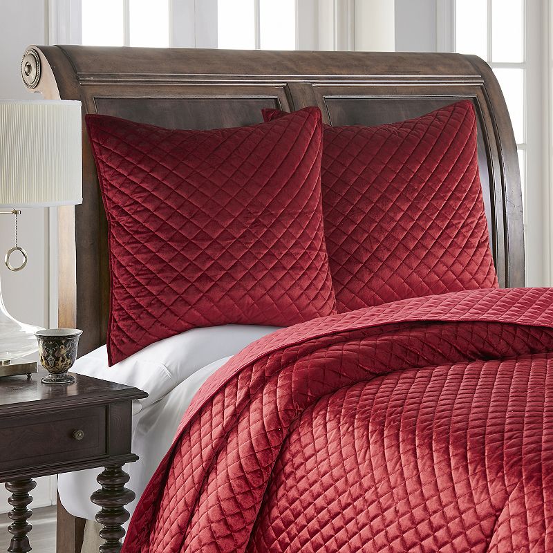 Levtex Home Red Velvet Euro Sham Set