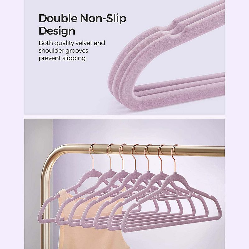 Set of 50 Velvet Hangers Pale Purple