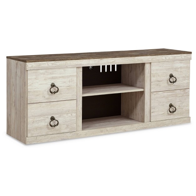 Willowton Tv Stand For Tvs Up To 65 quot White Signature Design By Ashley