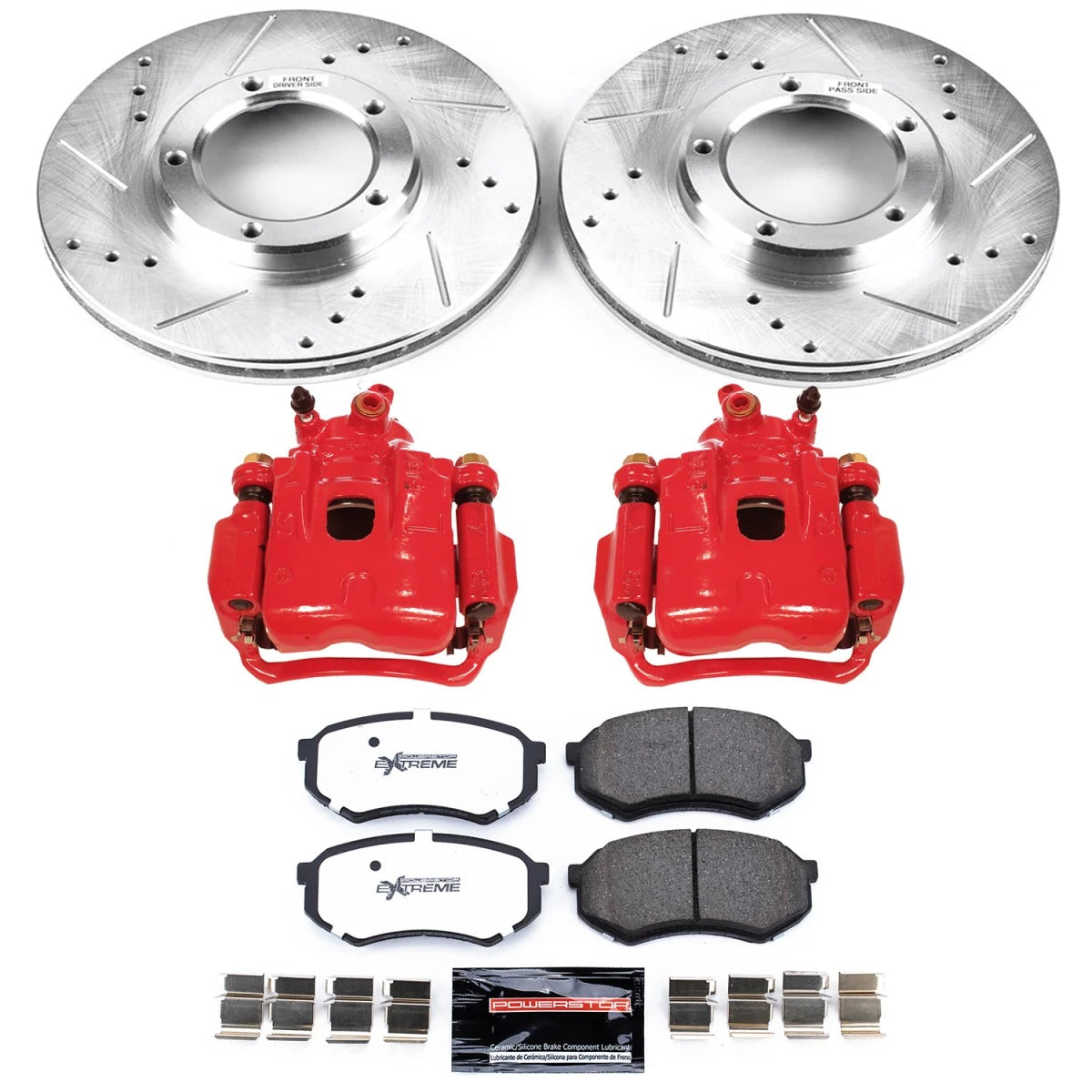 Powerstop 2001 Toyota Tacoma – Front Z36 Z36 Truck Carbon-Fiber Ceramic Brake Pad, Drilled & Slotted Rotor + Calipers