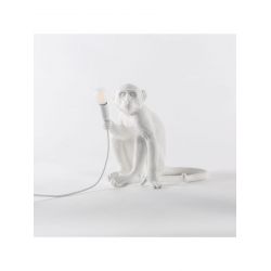 MOKEY LAMP 34X30X32  SITTING WHITE